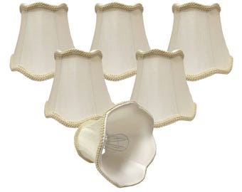 Royal Designs, Inc. Chandelier Lamp Shades - 3" x 5" x 4.5" - Scalloped Bell