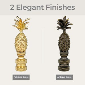 Royal Designs, Inc. Vintage Pineapple Lamp Finial for Lamp Shade - Antique or Polished Brass