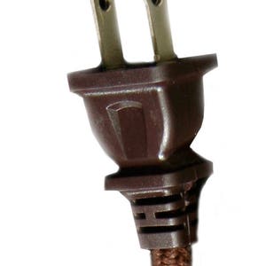 Royal Designs, Inc. Rayon Lamp Cord, Molded 2-Prong Plug, DIY Repair/Replacement, Ready for Wiring, 8 Ft, Brown, SPT-1 UL Stamped image 3