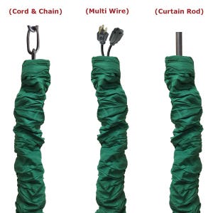Cord & Chain Cover 4 feet Silk Type Fabric, Chandelier Pendant Lighting Chain, Cable Management, Hook Touch Fastener image 6