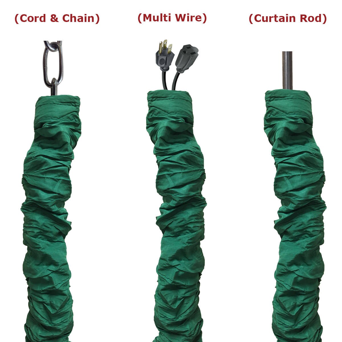 Fabric Cord Cover 2-Pack – Natural Linen Electric Wire Hiding Protector For Chandeliers, Lamps, Desks & Cable Management (180cm)