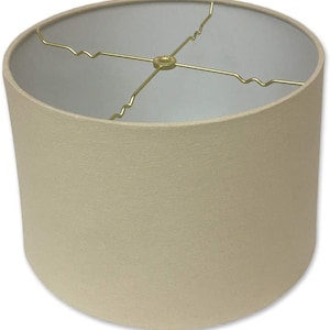 Royal Designs, Inc. Flacher Lampenschirm aus Leinen in Beige mit festem Einband