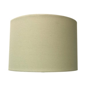 Royal Designs, Inc. Uno Drop Shallow Drum Hard Back Table Lampshade, 13 x 14 x 9, Linen Beige