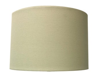 Royal Designs, Inc. Uno Drop Shallow Drum Hard Back Table Lampshade, 13 x 14 x 9, Linen Beige