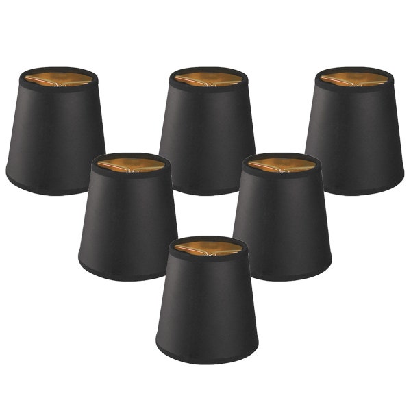 Royal Designs, Inc. 4" Black Empire Chandelier Lamp Shade - 3 x 4.25 x 4.25 - Clip On