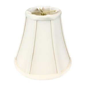 May include: A white fabric lampshade with a pleated design and a scalloped edge. The lampshade is approximately 10 inches in diameter.