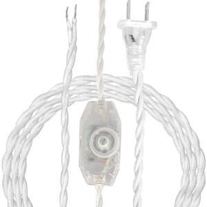Royal Designs, Inc. 8Ft Twisted Rayon Lamp Cord with NEMA-15P Plug, Dimmer Switch, Stripped Ends Ready for Wiring, SPT-1 UL Listed image 5