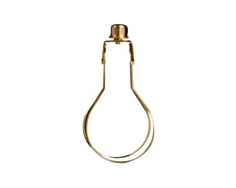 Royal Designs, Inc. Heavy Duty Lampshade Clip Adapter with Finial for Round Light Bulbs, Polished Brass