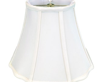 Royal Designs, Inc. Flare Bottom Outside Corner Scallop Lamp Shade, White