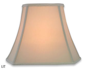 Royal Designs, Inc. 14 Inch Rectangle Hardback Lamp Shade, White,  6 X12 X 8 X14 X 10