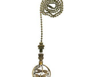 Royal Designs, Inc. Fan Pull Chain with Double Dragon Fly Filigree Finial, Antique Brass