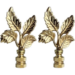 thumbnail image 2 of Royal Designs Elegant Leaves Lamp Finial For Lamp Shade- Polished Brass 2 of 9