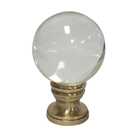 Royal Designs Large Ball Lamp Finial – Polished Silver, Set Of 2 – 1/4-27 Threaded For Standard Harps, Protective Lacquer Coating