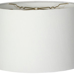 Royal Designs, Inc. Shallow Drum Hardback White Lamp Shade