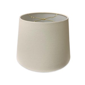 Royal Designs, Inc. Tapered Shallow Drum Hardback Lamp Shade, Linen Eggshell
