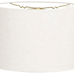 Royal Designs, Inc. Shallow Drum Hardback Linen White Lamp Shade