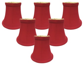 Royal Designs, Inc. Red Bell Chandelier Lamp Shade, 3" x 5" x 4.5", Clip On