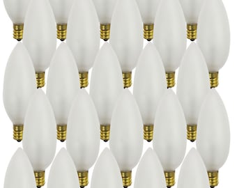 Royal Designs Candelabra 60-Watt E12 130V Frosted Incandescent Light Bulb - Set of 25