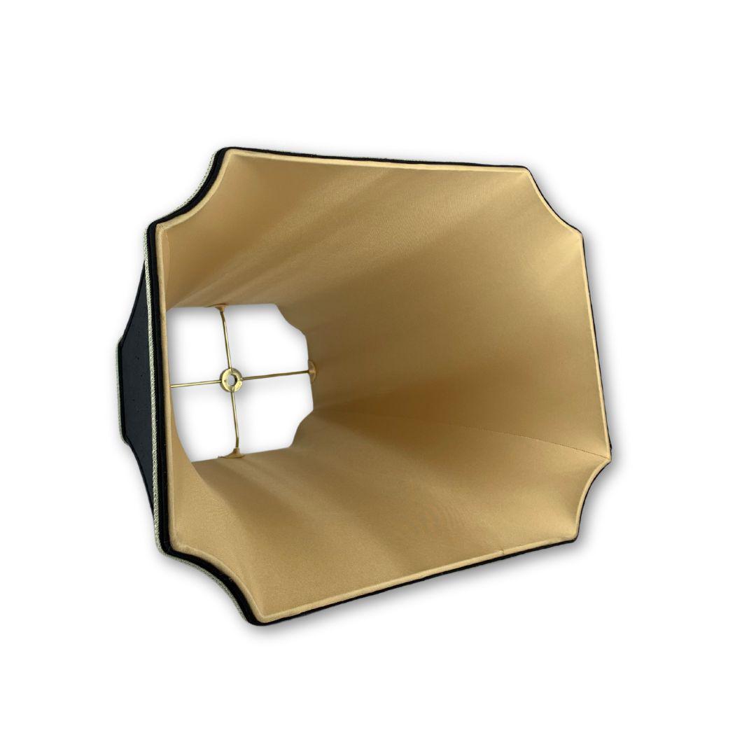 Rectangle Inverted Cut Corner With Designer Trim Lamp Shade in Black ...