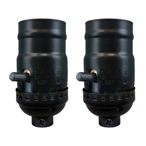 Royal Designs, Inc. Push Through Lamp Socket for Incandescent or LED Bulbs, Black Finish