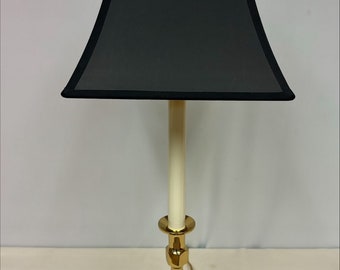 Royal Designs, Inc. 28" Classic Round Beveled Polished Brass Candlestick Lamp