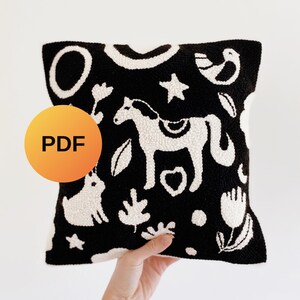 Digital punch needle pattern - Horse