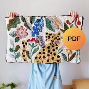 Digital punch needle pattern - Cheetah Rug