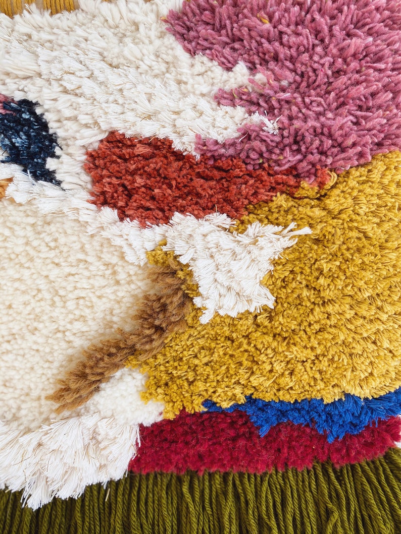 Latch hook wall hanging/ fiber Wall art/ modern wall hanging Etsy