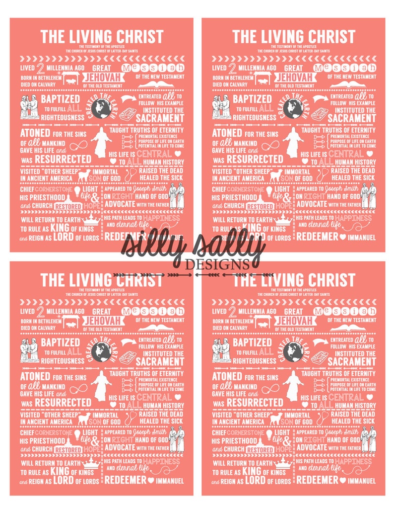 The Living Christ Excerpts HANDOUTS LDS Digital Printable Instant ...