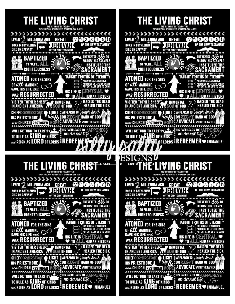 The Living Christ Excerpts HANDOUTS LDS Digital Printable Instant Download Black image 3