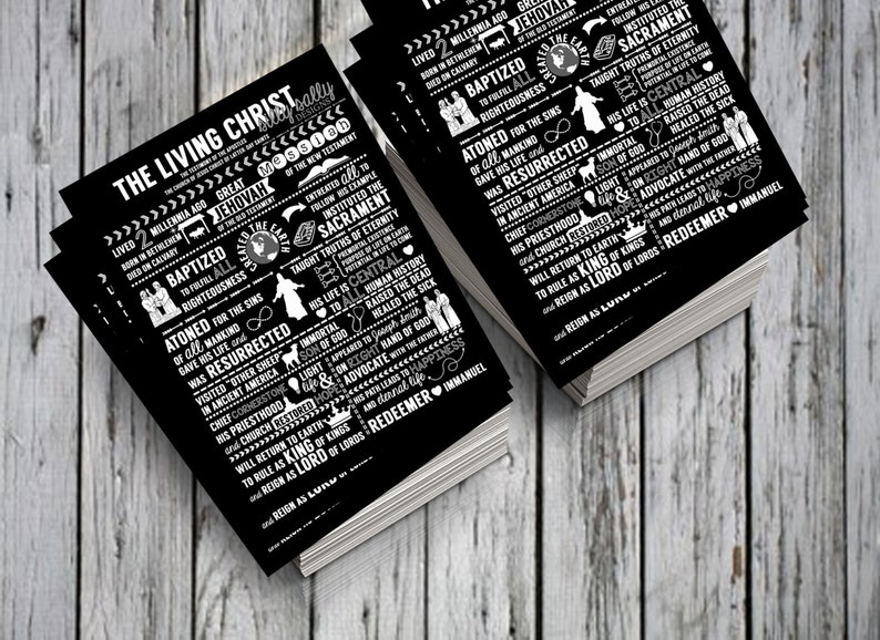 The Living Christ Excerpts HANDOUTS LDS Digital Printable Instant Download Black image 1