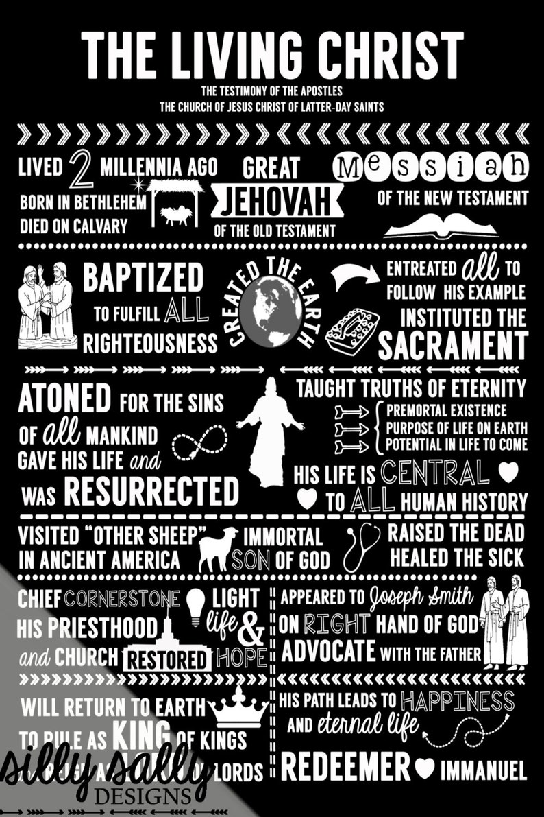 The Living Christ Excerpts HANDOUTS LDS Digital Printable Instant Download Black image 2