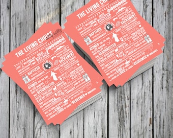 The Living Christ Excerpts HANDOUTS LDS Digital Printable Instant Download Coral