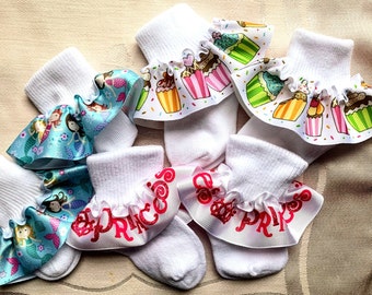 Little Girl's Socks Girl's Socks Baby-Toddler Socks Ruffled Sock Frilly Socks School Socks Infant Socks Newborn Sock Baby Gift Play Sock