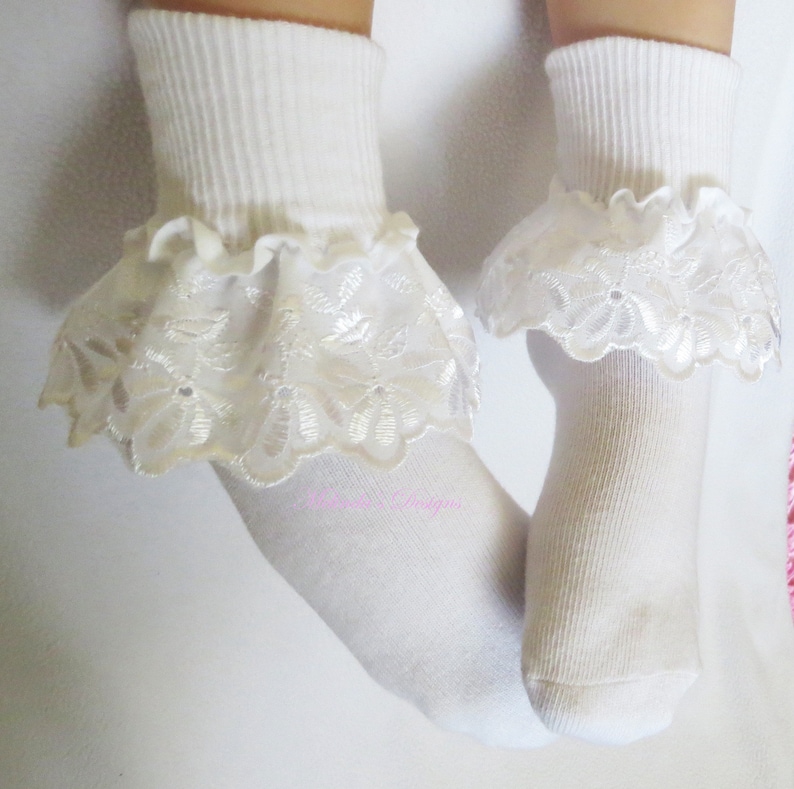 Ruffled Eyelet Lace Socks Little Girls Girls Socks Baby Etsy Nederland