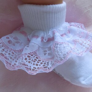 Lace Socks Ruffled Socks Infant-Baby Socks Easter Socks Frilly Girls-Little Girls Socks Christening-Wedding Socks Toddler Socks Baby Gift Pink trim lace