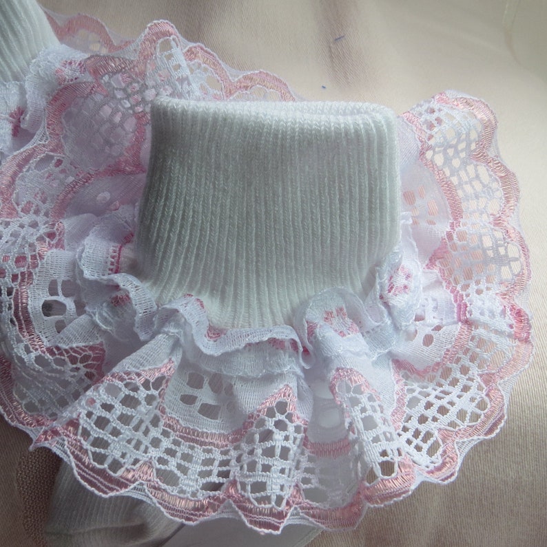 Lace Socks Ruffled Socks Infant-Baby Socks Easter Socks Frilly Girls-Little Girls Socks Christening-Wedding Socks Toddler Socks Baby Gift image 2