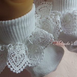 Baby-Infant Socks Little Girls Ruffled Lace Socks Toddler Frilly Socks, Newborn to Girl's size Easter Christening or Wedding Socks White Lace