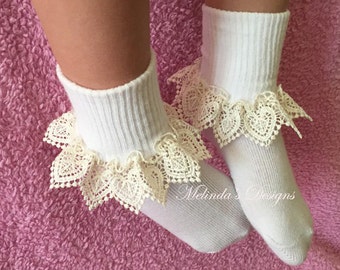 Frilly Socks Lace Socks Ruffled Socks Little Girl's Socks Girl's Socks Toddler Socks Newborn Socks Christening Socks Infant Socks Baby Gift