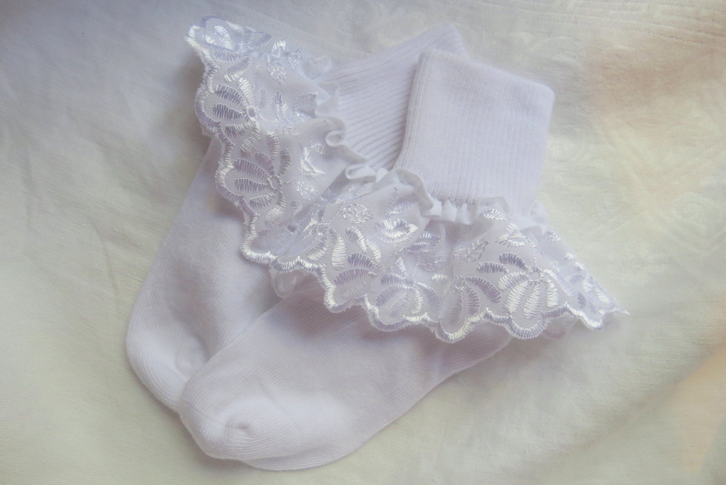 Ruffled Eyelet Lace Socks Little Girls Girls Socks Baby Etsy