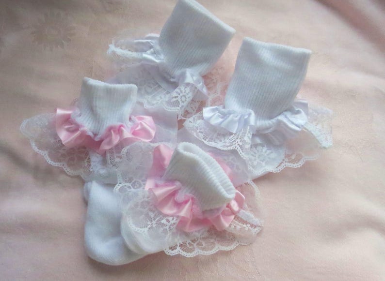 Lacesatin Ribbon Socks Ruffled Socks Easter Socks Infantbaby Etsy