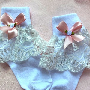 Ruffled Lace Socks Infant-Toddler Socks Christmas Socks Little Girl&#39;s Wedding Sock Christening Sock Special Occasion Socks Baby Gift