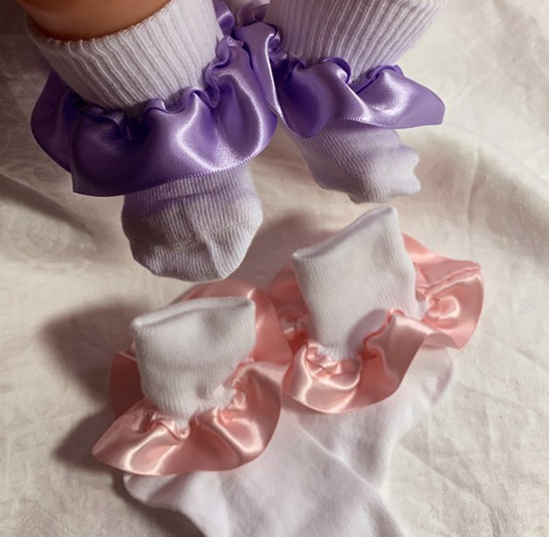 Ruffled Socks Ribbon Ruffle Socks Christmas Socks Wedding Socks Baby