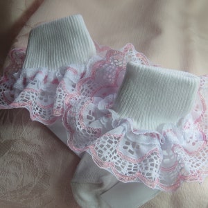 Lace Socks Ruffled Socks Infant-Baby Socks Easter Socks Frilly Girls-Little Girls Socks Christening-Wedding Socks Toddler Socks Baby Gift image 4