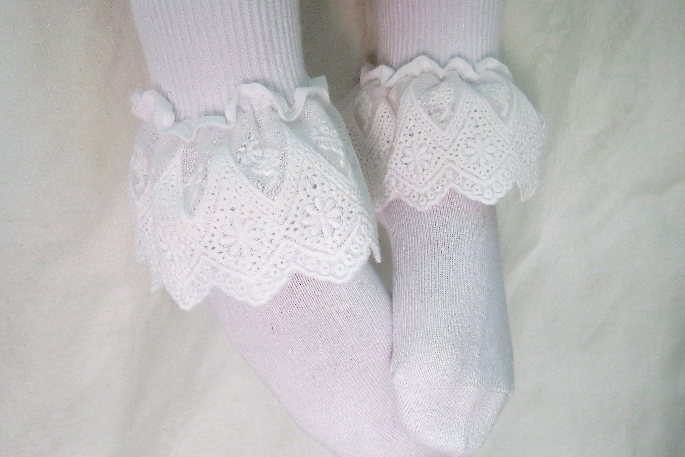 Ruffled Lace Socks Little Girls Easter Socks InfantBaby Socks Etsy