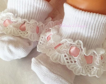 Ruffled Lace Socks Baby Socks Girl's - Little Girls Socks Infant -  Toddler Socks Easter Socks Christening-Wedding Socks Baby Girls Gift