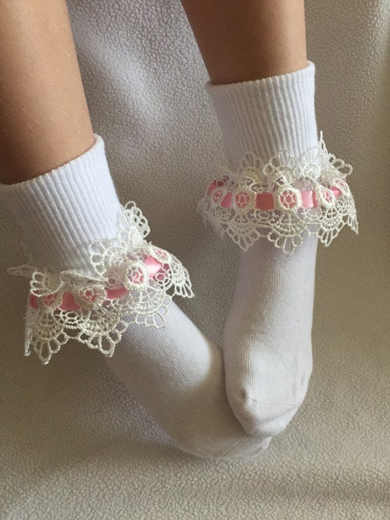 Ruffled Lace Socks Infantbaby Socks Little Girlsgirls Easter Etsy UK