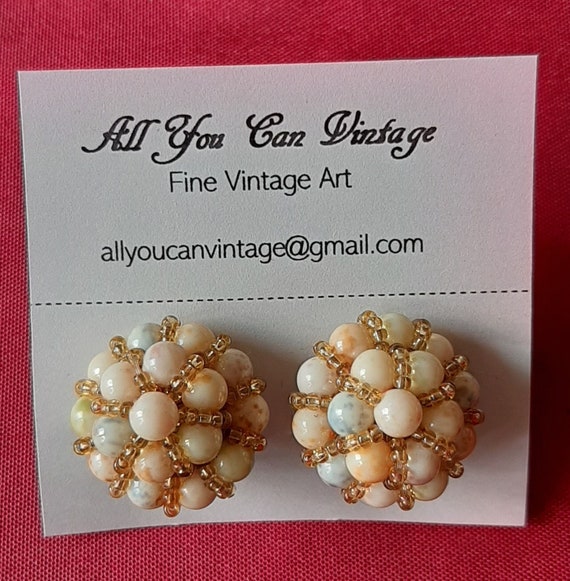 Vintage Paper Art Clip-on Earrings OOAK Rare