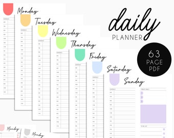Daily Planner Printable Pages Digital Undated