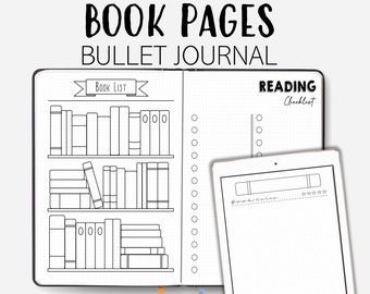 Bullet Journal - Bookshelf - Books - Reading - Printable - Template - A5 - A4 - US letter